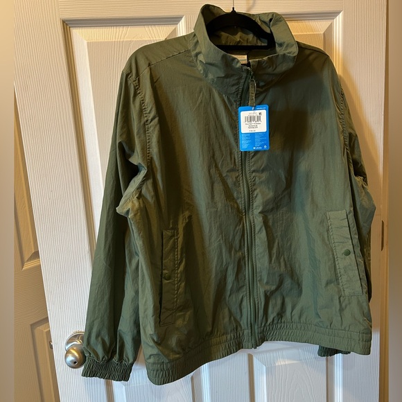 Columbia 2X Women's Green Windbreaker Jacket Zip Up NWT - Picture 1 of 5